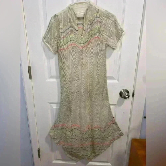 Kaveri 100% Linen Midi Dress Size Small - Picture 1 of 7